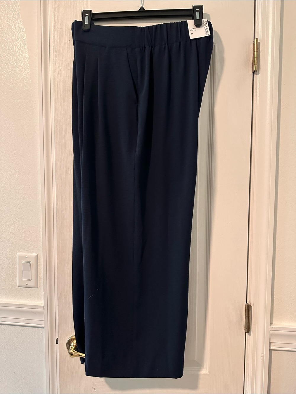 Nine West Dark Navy High-Rise Wide-Leg Pants